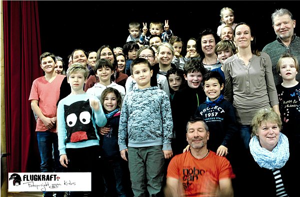 Gruppenselfie der Waldpiraten-Camper