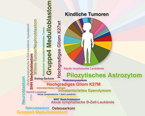 Verteilung kindlicher Krebserkrankungen - eine Übersichtsgrafik