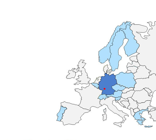 Europakarte mit markierten INFORM-Ländern